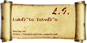 Lukáts István névjegykártya